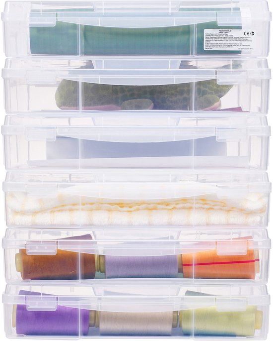 Foto: 6 pak scrapbook papier opslag stapelbare plastic bordspel dozen transparant document vak met afgeronde hoeken en dubbele sloten voor kantoor kunst ambachten