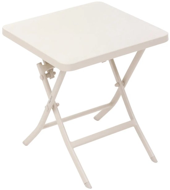 Table d'appoint/table de jardin Hesperide Oase - métal - blanc - 40 x 40 x 45 cm - pour l'extérieur - pliable - Table de camping