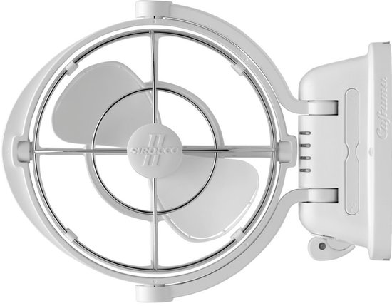 12V/24V stille ventilator caravan camper 360° draaibaar met timer en 3 snelheden, wit, Caframo Sirocco II