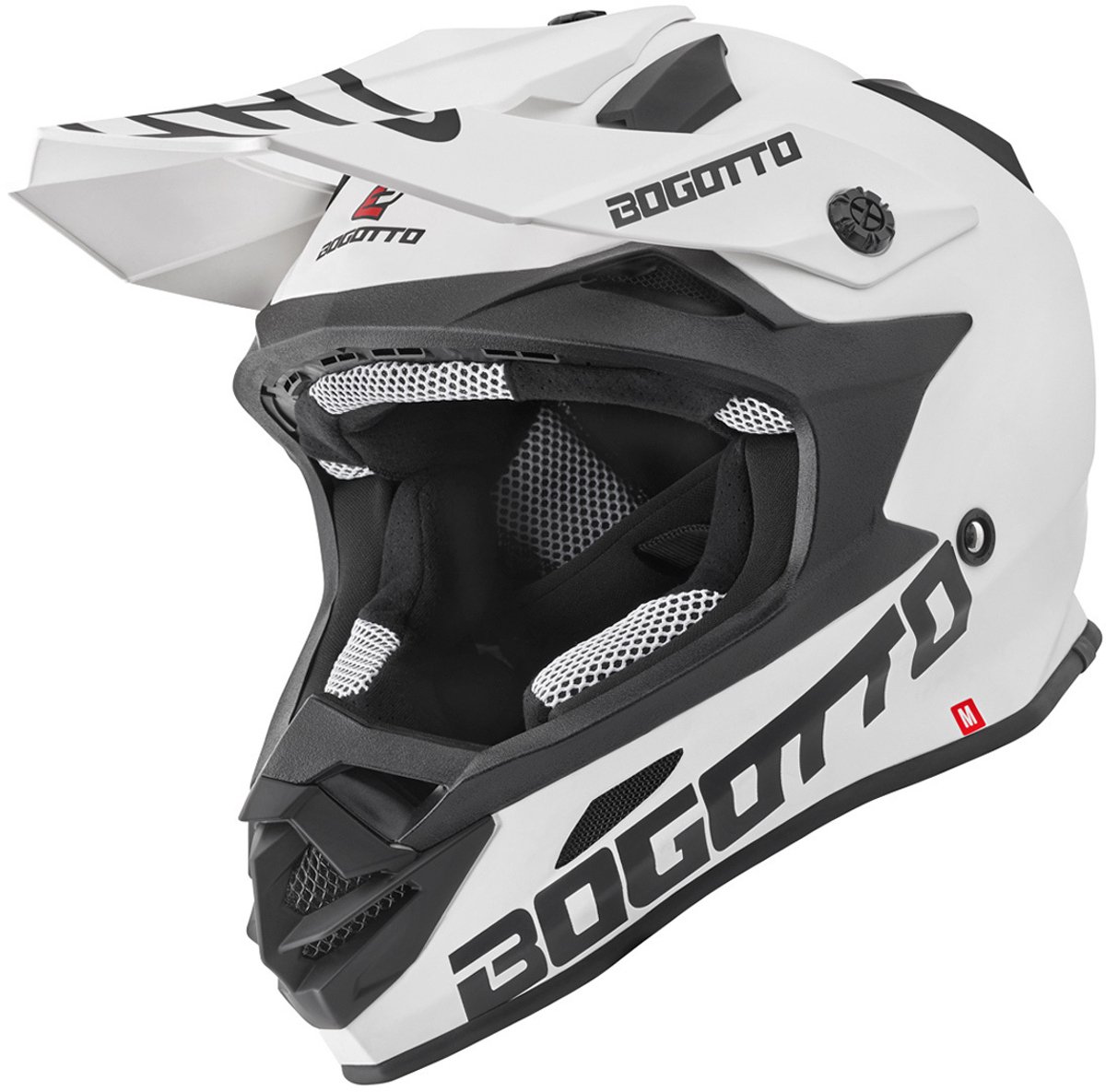 Bogotto V328 Fiberglass Wit Crosshelm - Maat L - Helm