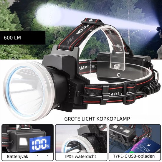 Hoofdlampen Led Oplaadbaar - Professioneel - King Mungo