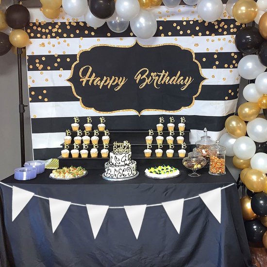 LUQ Luxe Metallic Witte Vlaggenlijn – 10 Meter – Met 1,2 Meter Extra Koord – Voor Verjaardag, Feest, Jubileum & Meer