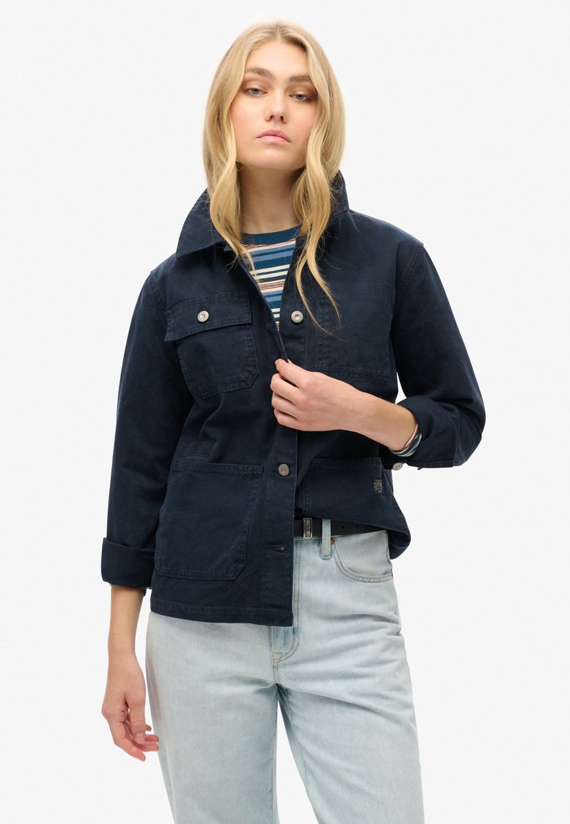 Superdry Canvas Chore jas Dames Buitenjassen Marineblauw