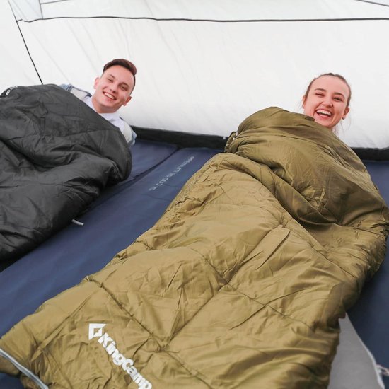 Slaapzak voor volwassenen extra breed flanellen slaapzak voor kamperen backpacken warm en koud weer groot en hoog lichtgewicht maat XL van KingCamp van Merkloos — afbeelding 3