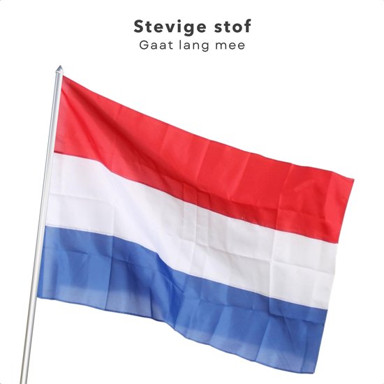 Drapeau néerlandais Cheqo® - Rouge Wit Blauw - Idéal pour la fête du Roi et le jour de la Libération - Drapeau néerlandais - Drapeau néerlandais - EBOOK inclus