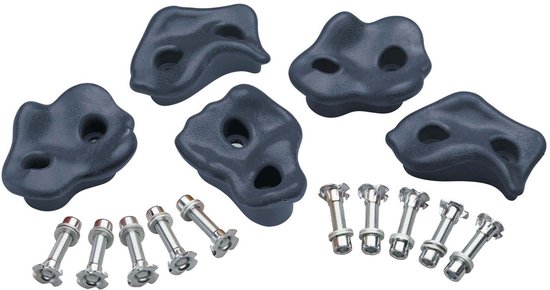 SwingKing klimstenen set - klimwand speelgoed - 5 stuks antraciet multi.