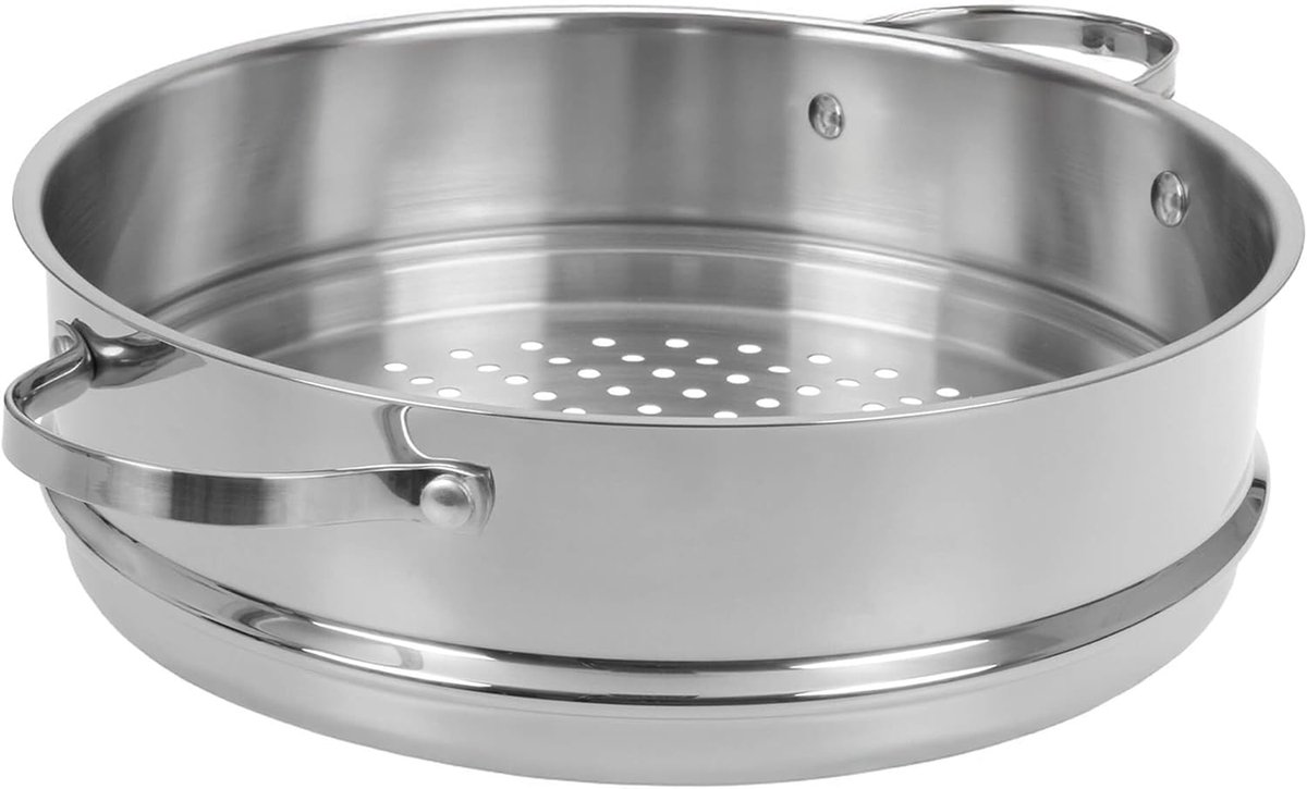 Roestvrij Stalen Stoominzet 28 cm voor Gezond Koken van Groenten, Vis en Vlees