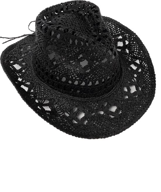 Zwarte cowboyhoed met strass band