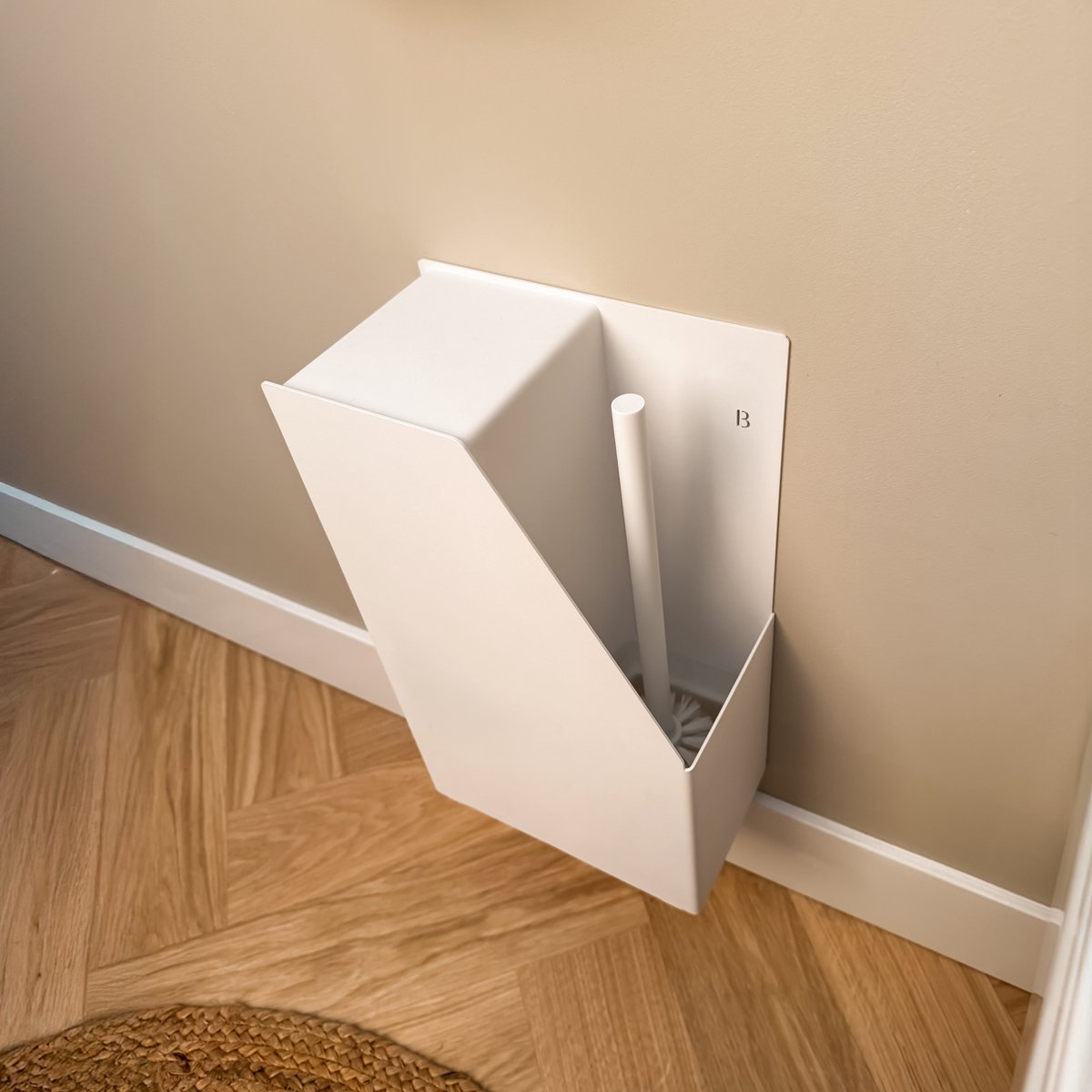 By Bresi - WC borstelhouder Fabro - met potje en borstel - Wit - Multifunctionele WC-borstelhouder - WC-Rol opslag 3 stuks- Reserverolhouder - WC-rolhouder