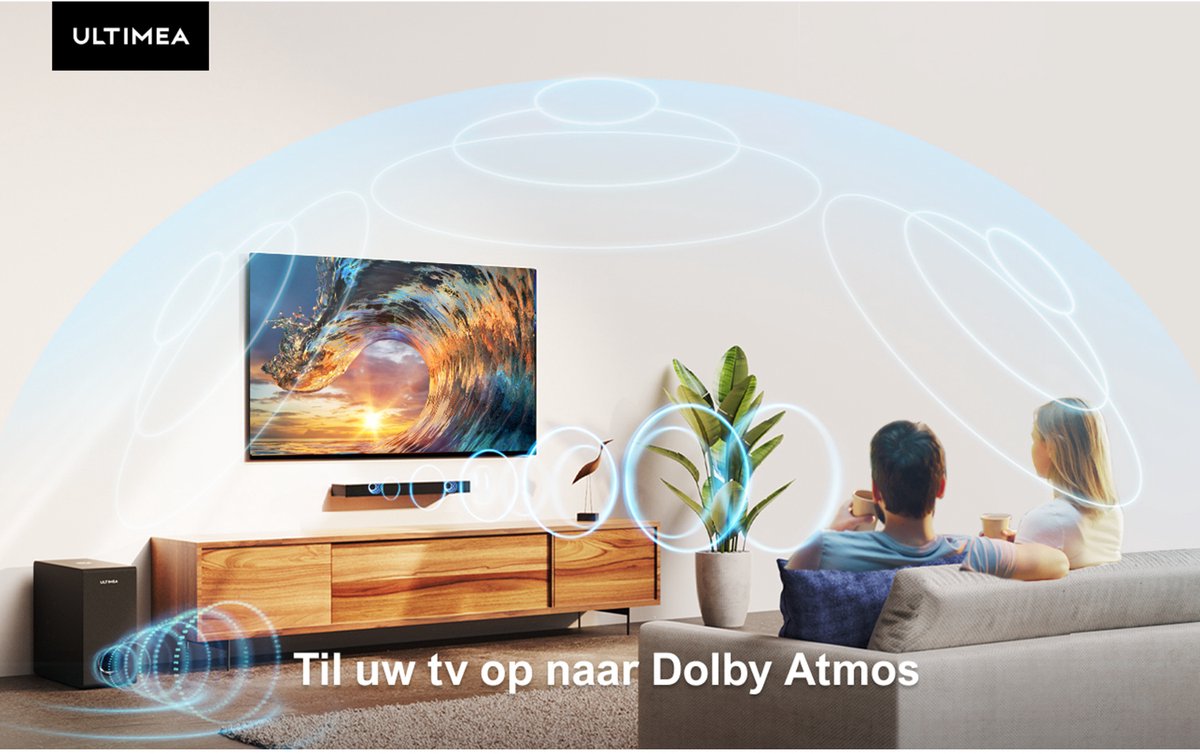 Afbeelding 2 van ULTIMEA Nova S50 - 2.1ch Soundbar met Dolby Atmos en Subwoofer Soundbar - Zwart