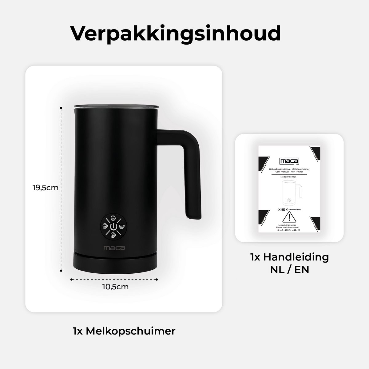 Automatische Melkwarmer APTMAPT Elektrische Melkopschuimer 500 W 4-in-1 Automatische Melkopschuimer 350 Ml Warme En Koude Melkopschuimer Voor Koffie, Latte, Cappuccino (crème Melkopschuimer Elektrisch