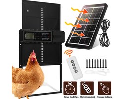 Kippenluik automatisch - Met timer,afstandsbediening en zonnepaneel - Chickenguard - Kippendeur - Kippenren