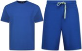 Zomerset Heren - Ribbed Oversized - Two Piece Setje - Twinset - Co ord Set - 918 - Blauw - Maat: XXL