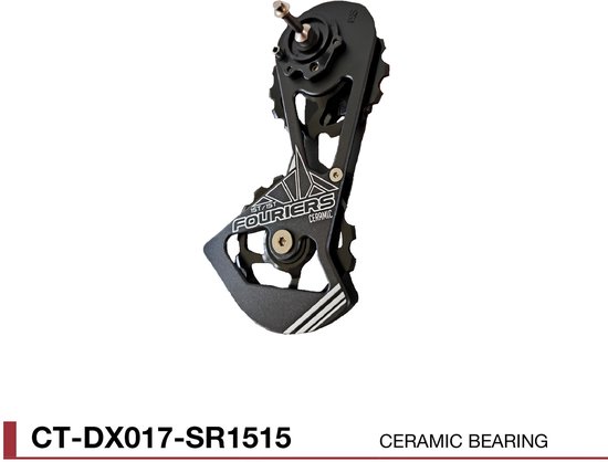 Foto: Fouriers oversized derailleur cage ct dx017 sr1515 cnc gefreesd aluminium cage en pulley 15t 15t keramische lagers zwart sram red sram force sram rival 11 speed max 28t 