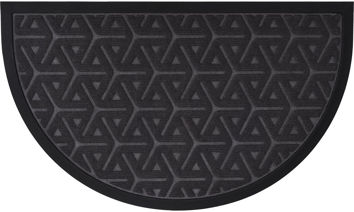 Luance Deurmat Wilson - donkergrijs - rubber - halve maan - 75 x 44 cm - schoonloopmat- buiten