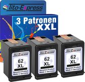 Set van 3 gerecyclede inkt cartridges voor HP 62XL