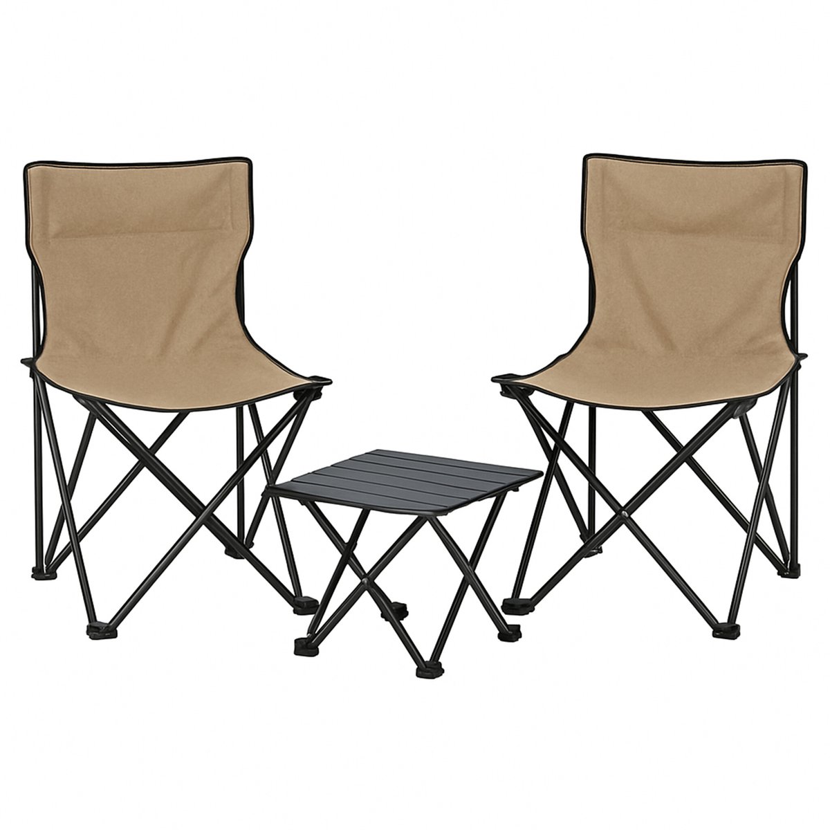 HEM 3-delig Camping Set – 2 Opvouwbare Stoelen + Tafel – Inklapbaar & Lichtgewicht – Outdoor Set voor Kamperen, Vissen & Strand – Draagbaar met Opbergzak