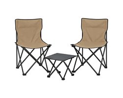HEM 3-delig Camping Set – 2 Opvouwbare Stoelen + Tafel – Inklapbaar & Lichtgewicht – Outdoor Set voor Kamperen, Vissen & Strand – Draagbaar met Opbergzak