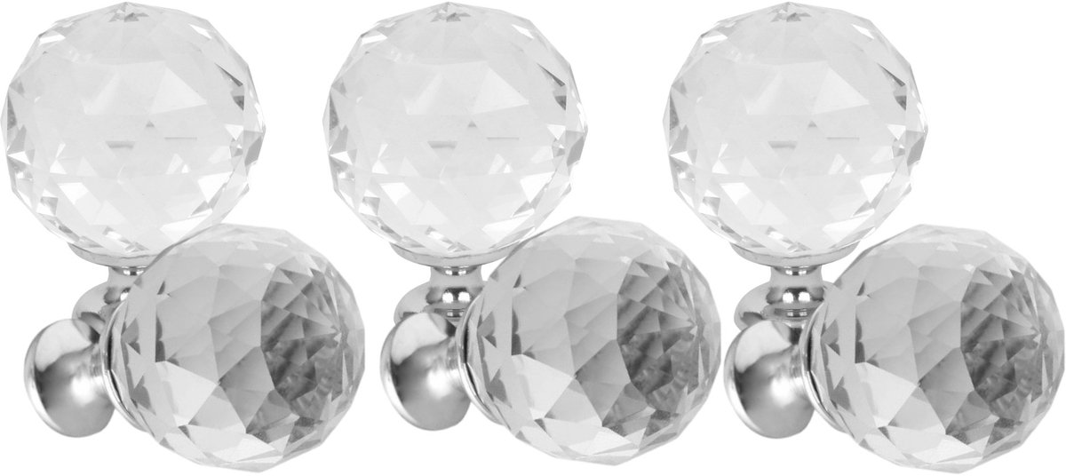 Domino® Meubelknop CRYSTAL PALACE C30mm M6 – WIT - 6 stuk - Hoge Kwaliteit Kastknop Deurknop - Deurknoppen voor kasten - Deurknopjes Meubelknoppen - Keukenkast Grepen - Ladeknop - Ladegreep - Kastgrepen