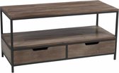 Duverger Industry - Salontafel - rechthoekig - hout - metalen frame - 2 laden