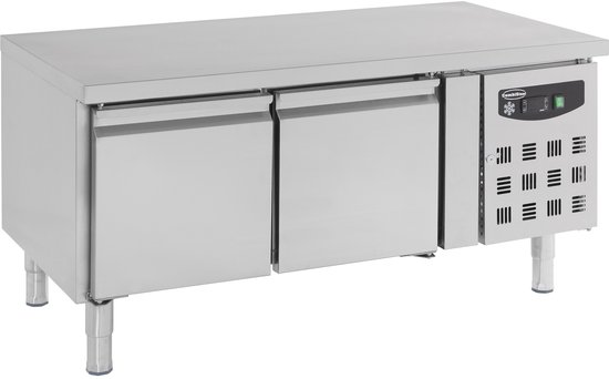 Combisteel Koelwerkbank - Laag Model - 157L - 2 Deuren 1/1 GN - +2°C/+8°C - Geforceerd - 0.34kW - 1360x700x650mm