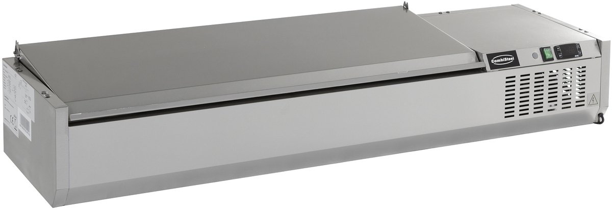Combisteel Opzetkoelvitrine Met RVS Deksel - 3x 1/3 GN & 1x 1/2 GN - 1200x395x225mm