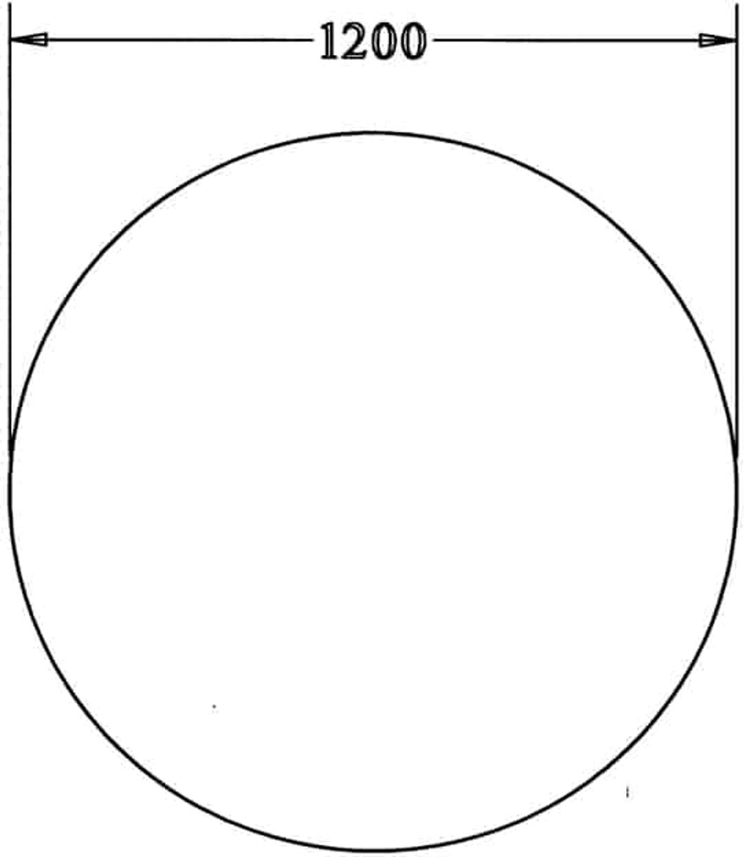 ABC Kantoormeubelen Los rond 25 mm melamine bureaublad 120CM doorsnede Zwartmat anti-fingerprint Zwart Mat (anti fingerprint)