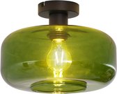 QAZQA bizle - Retro Plafondlamp - 1 lichts - Ø 28 cm - Zwart - Woonkamer | Slaapkamer | Keuken