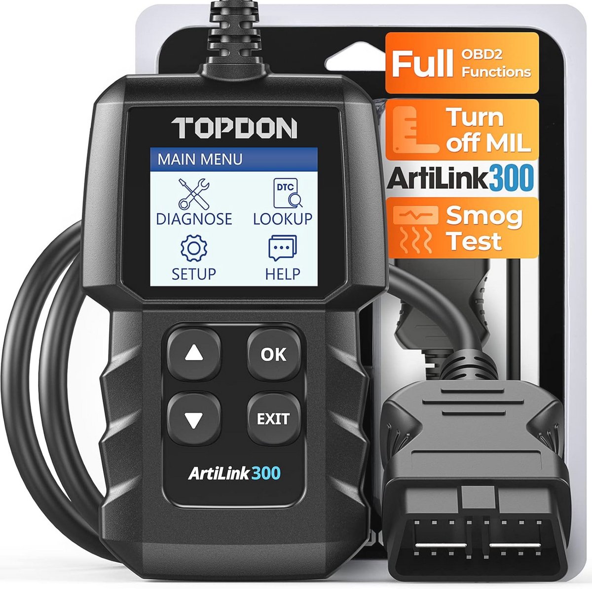 OBD2 Scanner voor auto – Volledige Diagnosetool met HD LCD Scherm voor voertuigen na 1996