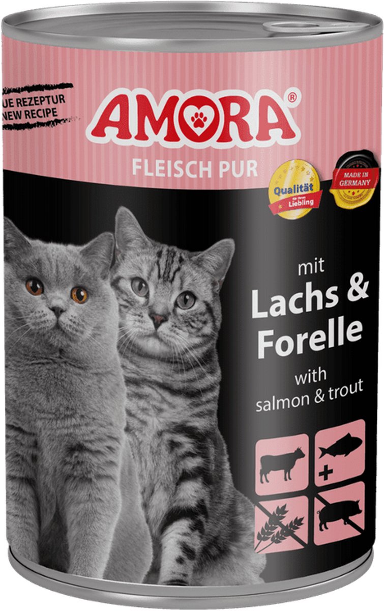 AMORA Kattenvoer 6x400g - Zalm & Forel