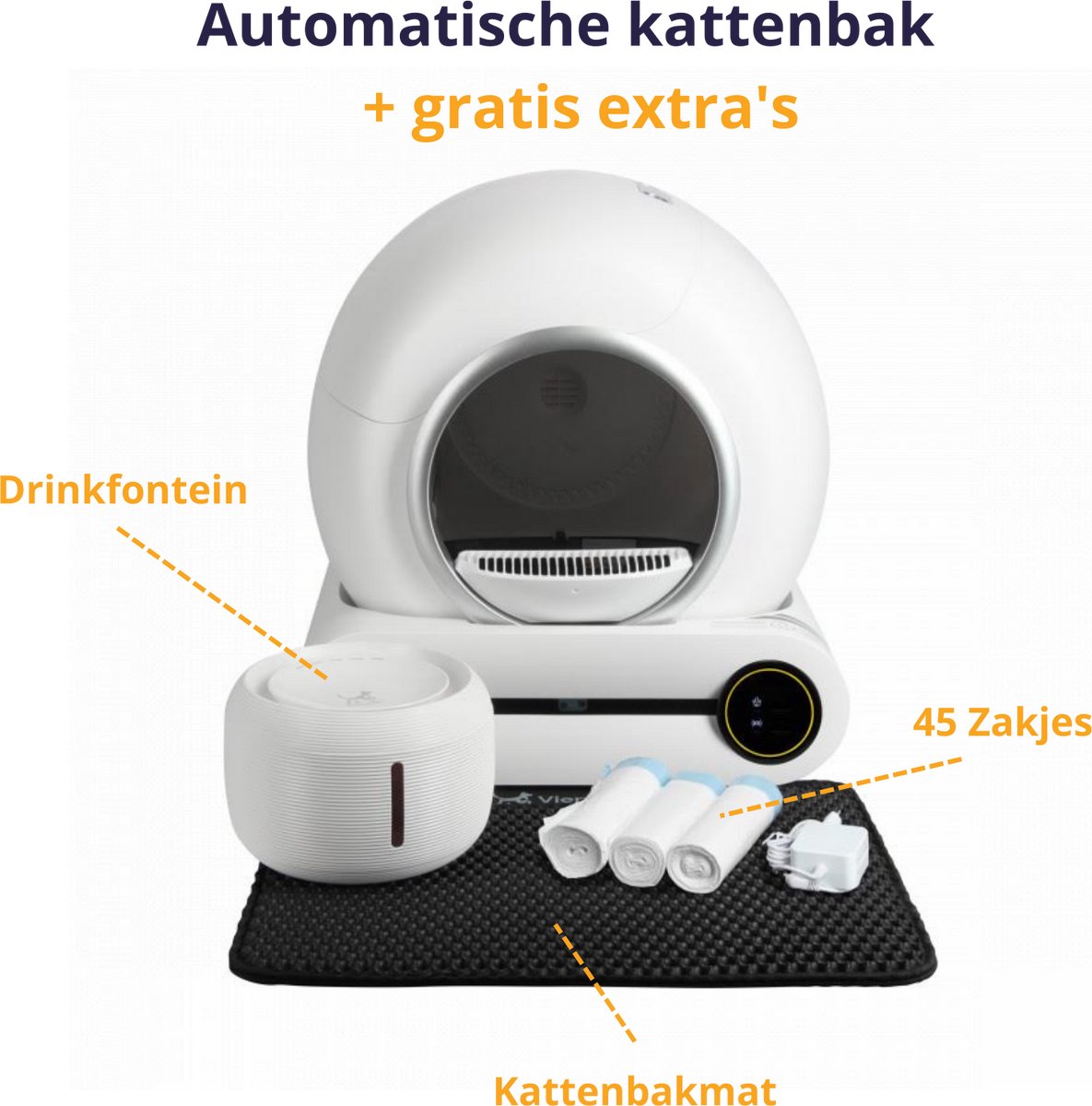 Viervoeter Fresh automatische kattenbak met drinkfontein thumbnail 4