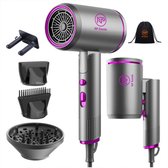 Sèche-cheveux pliable NP Goods – Sèche-cheveux avec diffuseur – Sèche-cheveux de voyage – Sèche-cheveux ionique – Anti- pluis – Pour des cheveux sains et coiffés