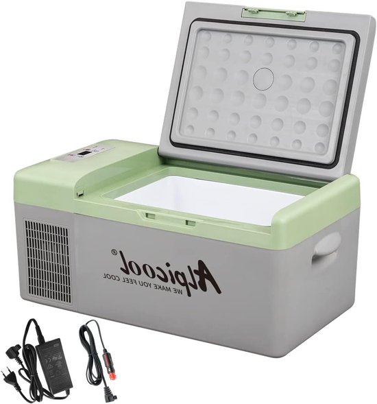 Alpicool C9 9L Mini koelkast compressor Auto Koelkast/vriesbox, elektrische 12/24V DC en 100-240V AC Autokoelkast voor auto, vrachtwagen, camping met stopcontact en USB-poort