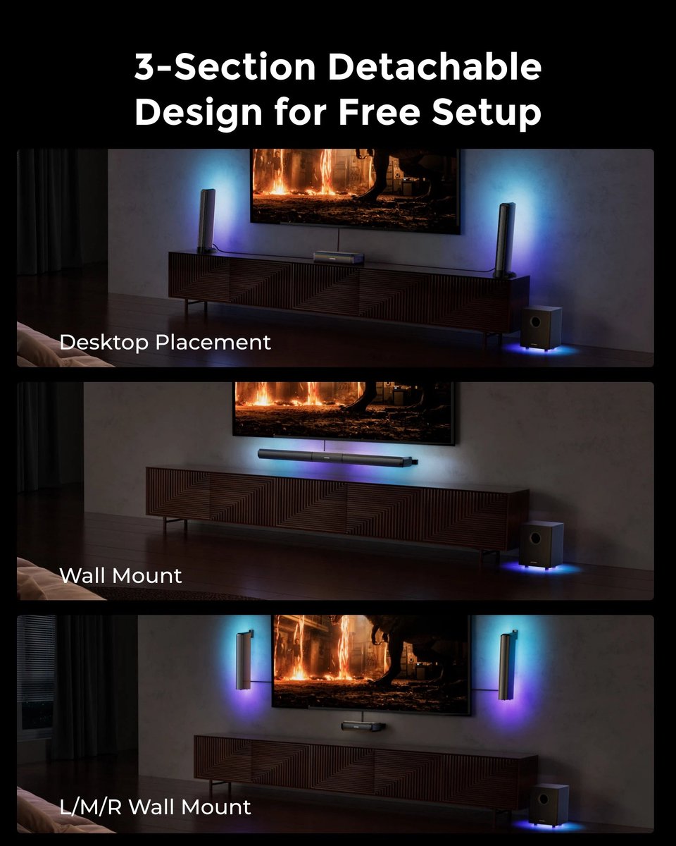 Soundbar 5.1 Soundbar met Subwoofer en RGB Verlichting - afbeelding 2