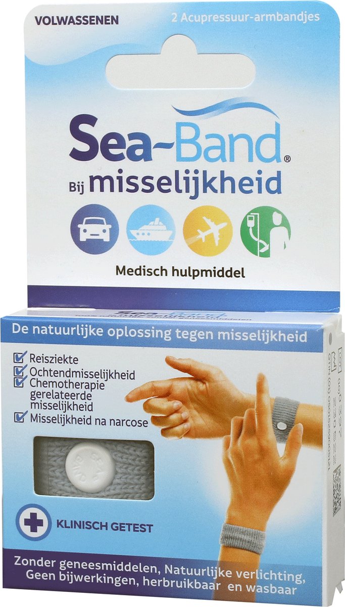 Goedkoopste Sea Band Polsband volwassenen grijs 1 paar