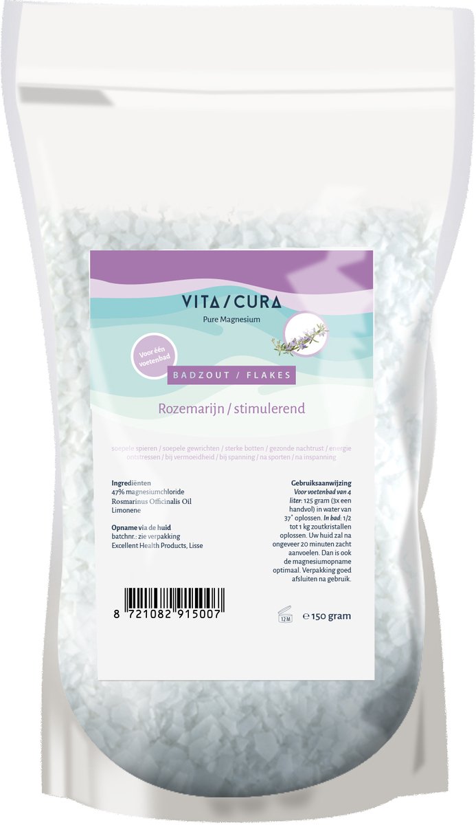 Vitacura Magnesium zout flakes rozemarijn 150 Gram