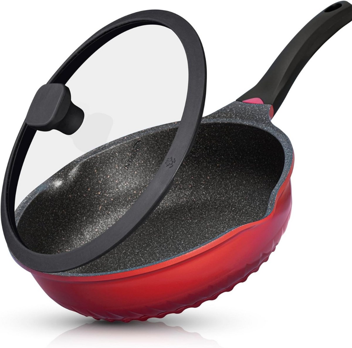 Zylo® Frituurpan Inductie - Frituurpan - Frituurmandje - Rood - 52cm x 30cm x 8cm