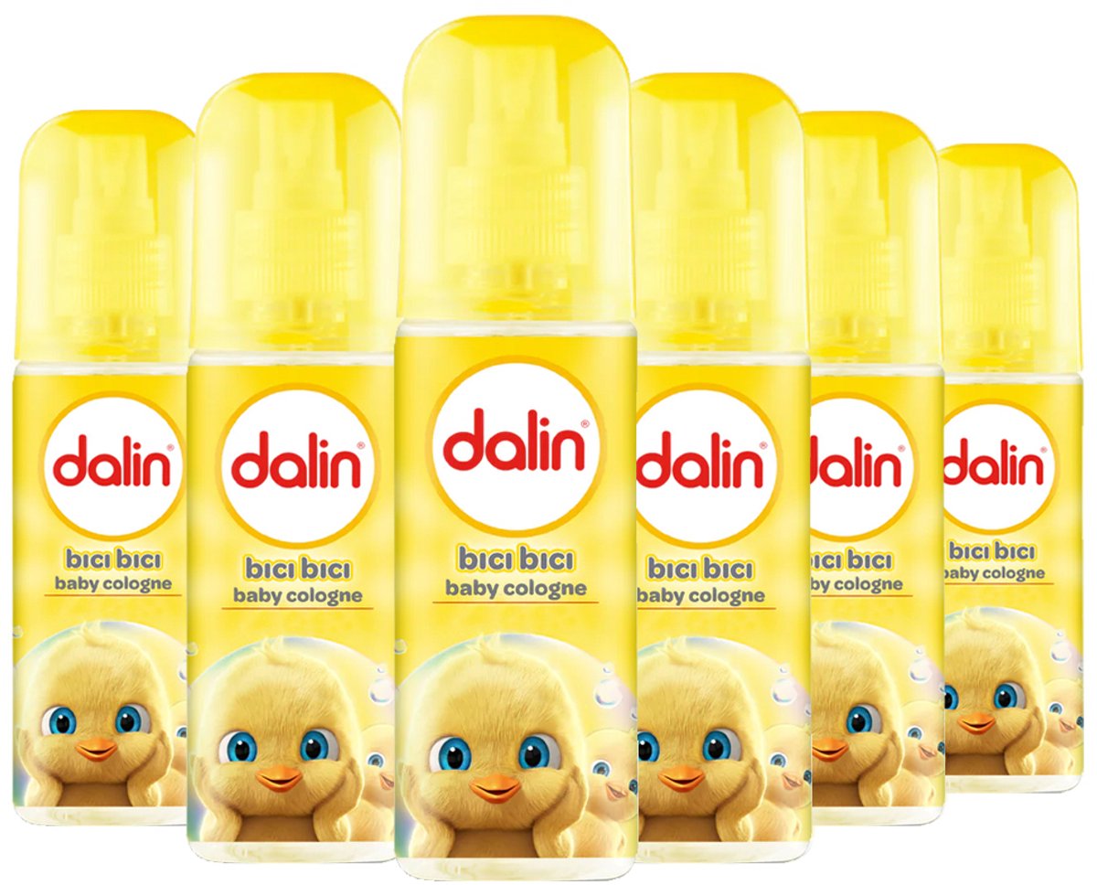 Dalin Baby Cologne, 6 x 150 ml, Frisse en Zachte Geur voor de Gevoelige Babyhuid - Vertrouwde Geur