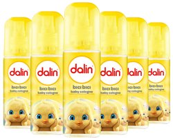 Dalin Baby Cologne, 6 x 150 ml, Frisse en Zachte Geur voor de Gevoelige Babyhuid - Vertrouwde Geur