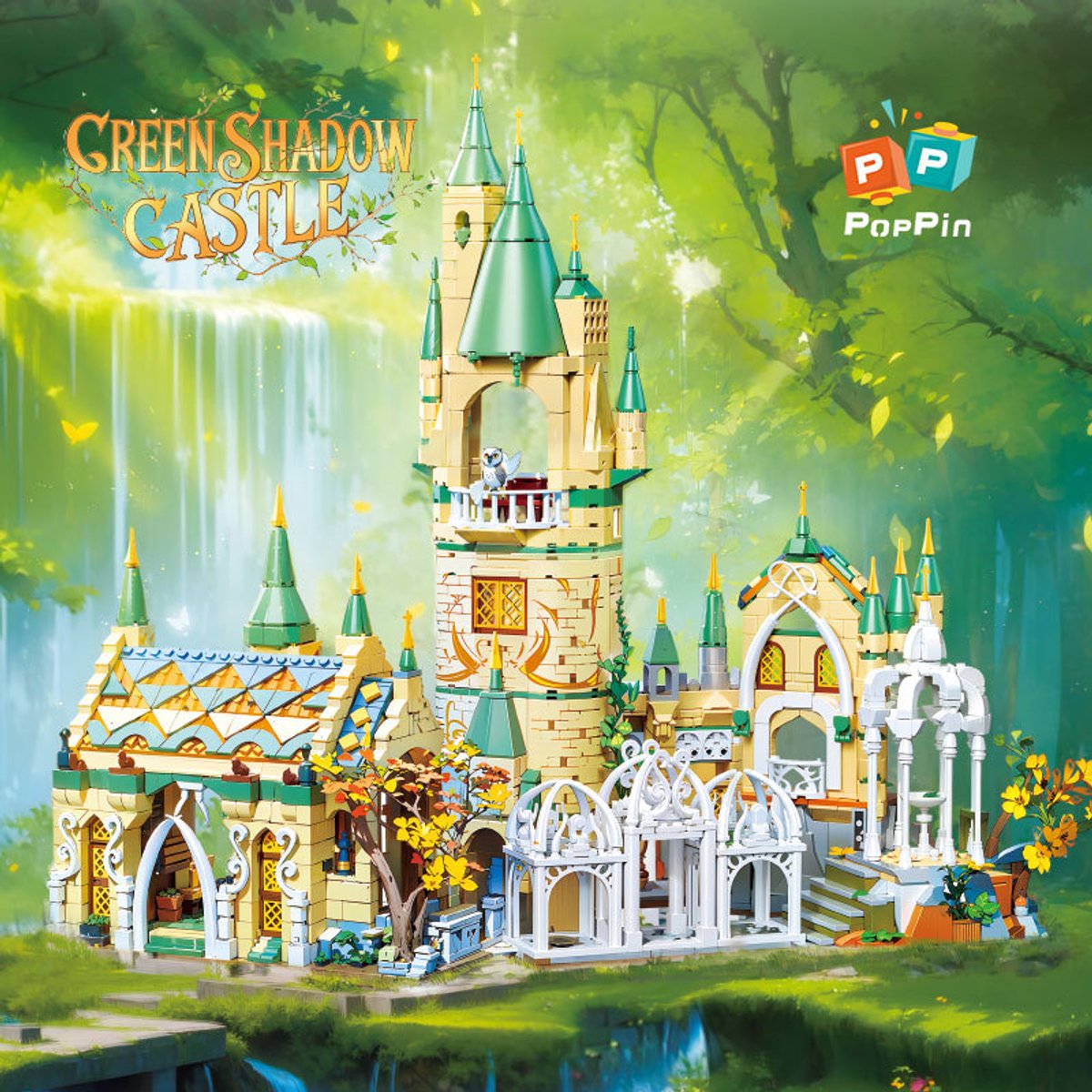 Groen Schaduwkasteel/creatief bouwspeelgoed/cadeaus voor kinderen en volwassenen (1555 stuks)