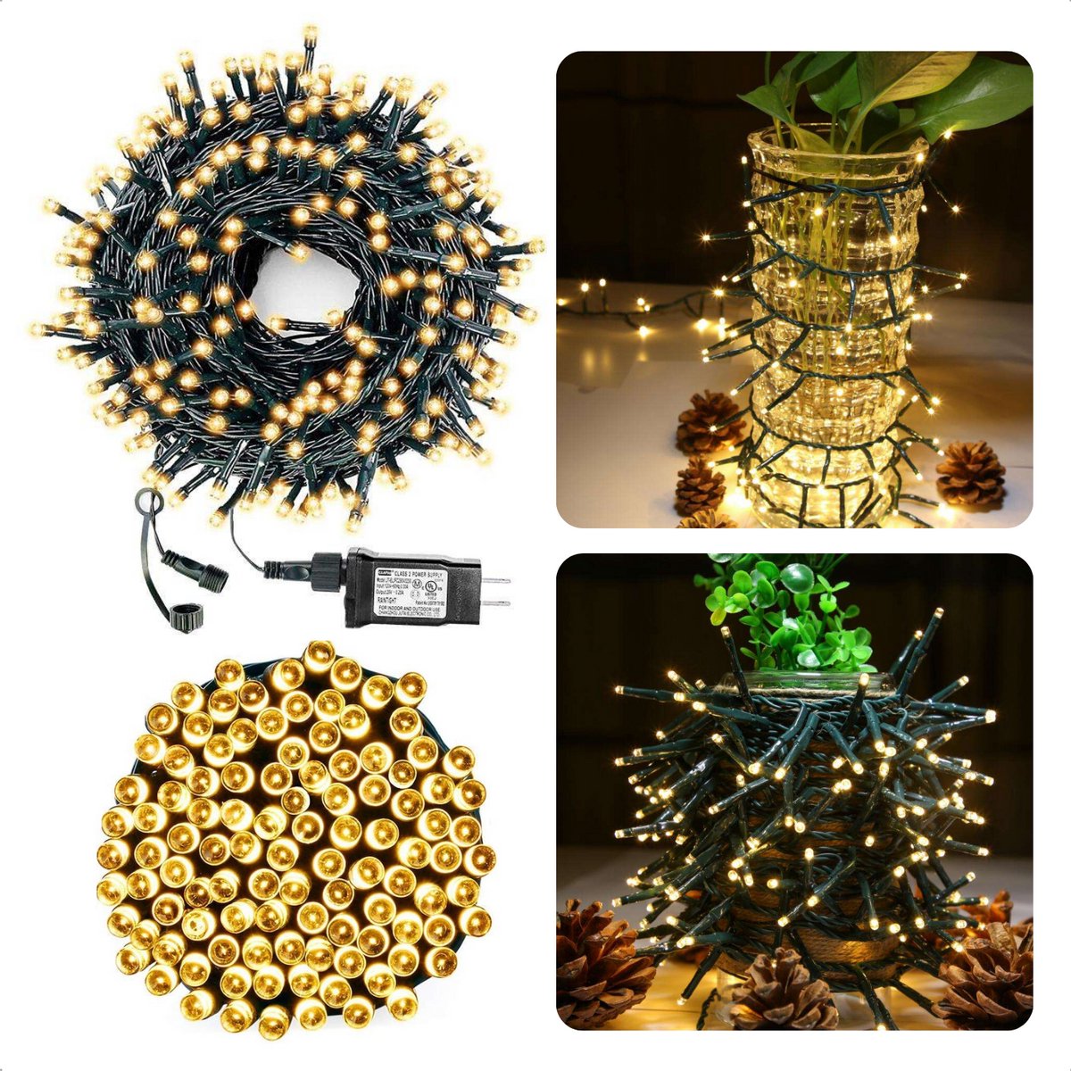 Cheqo LED-verlichting 240 LED's - Kerstverlichting - Kerstboomverlichting - 18m - Warm Wit - IP44 - Binnen & Buiten