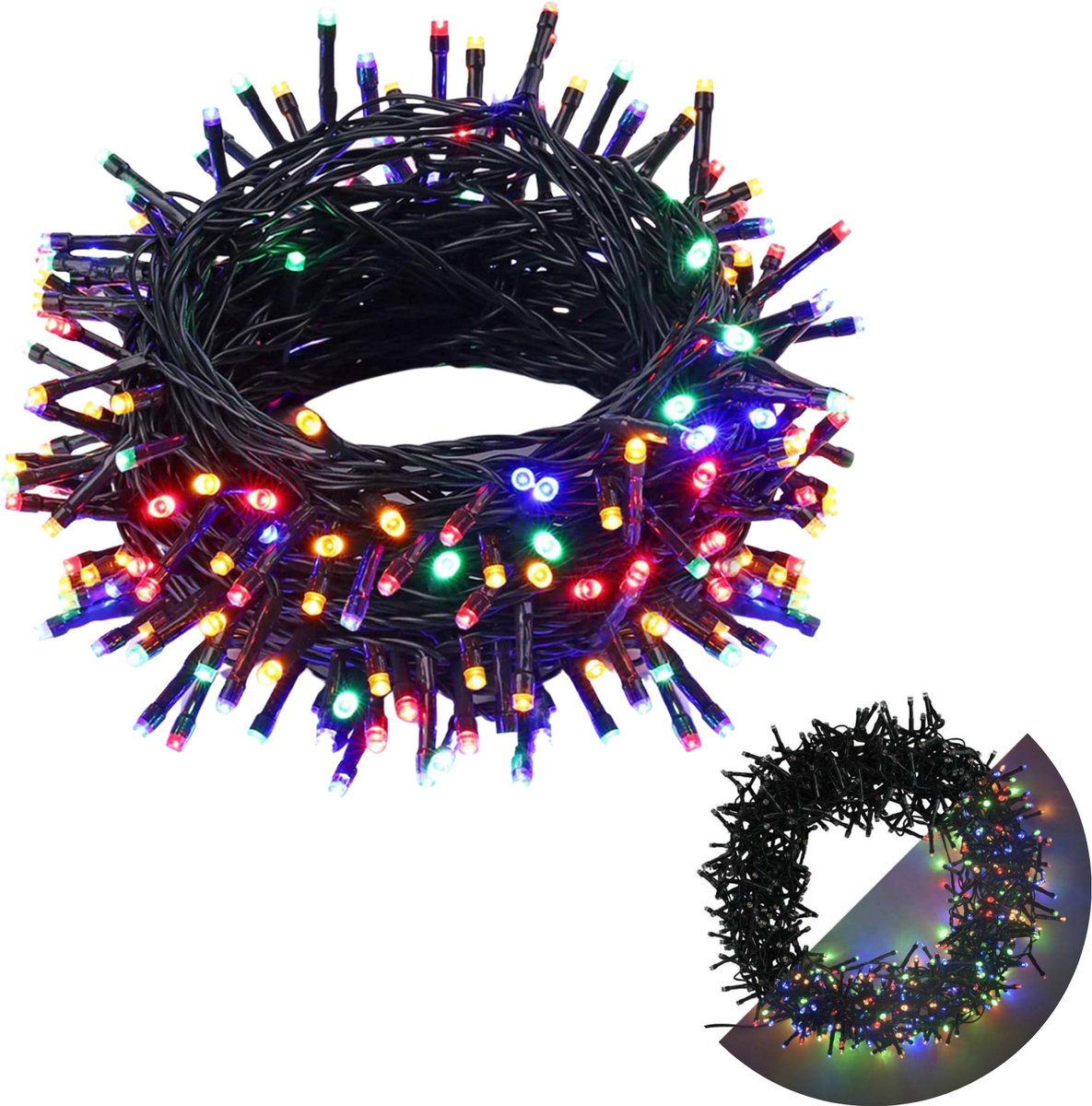 Cheqo Kerstboomverlichting - Lichtsnoer - Kerstlampjes - Led Verlichting - Kerstverlichting - 180 LED - 13.5 meter - Binnen en Buiten - Multicolor