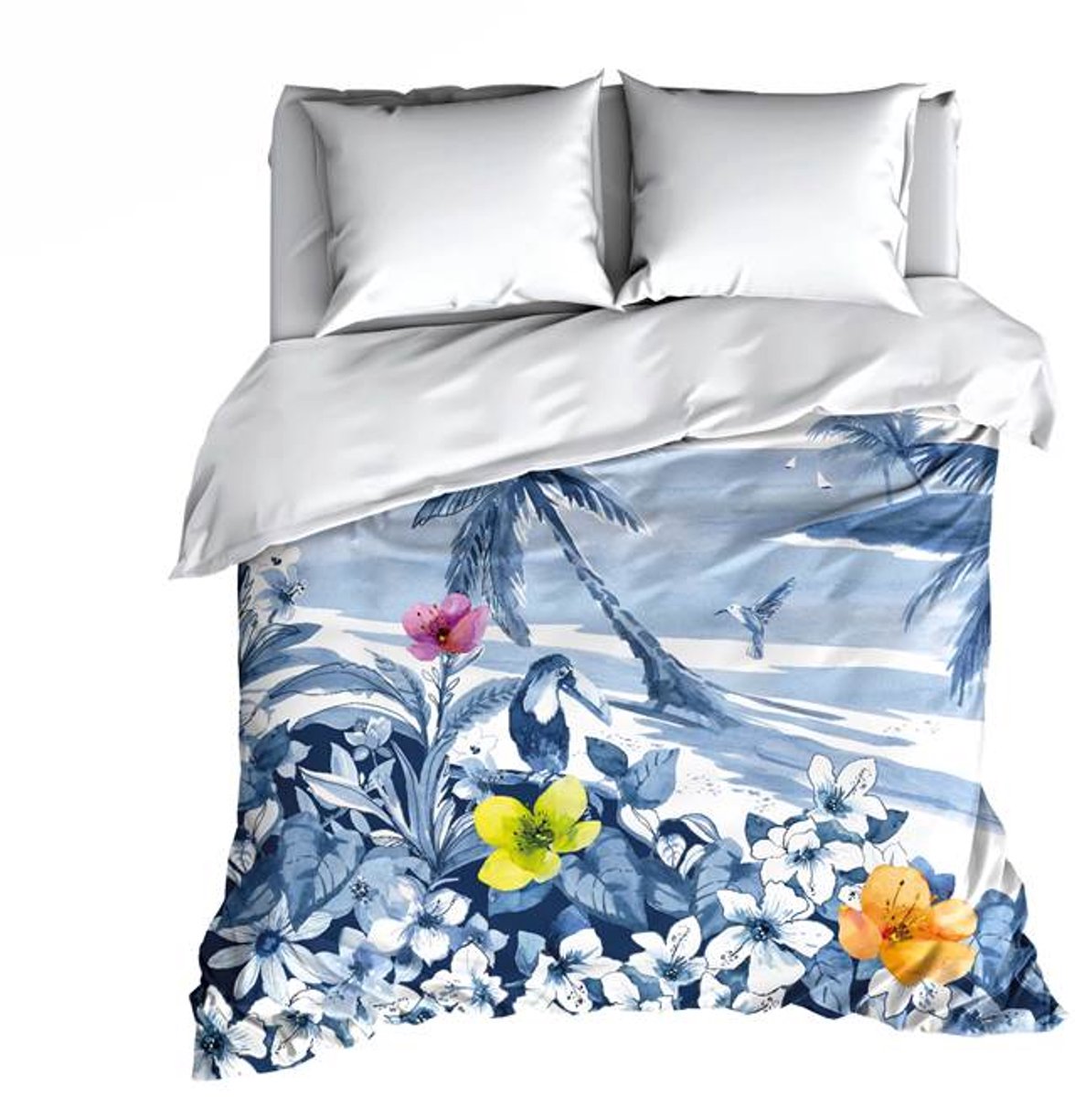 Satin D Or Satin d'Or Lagoon Dekbedovertrek - Tweepersoons - 200x200/220 cm - Blauw