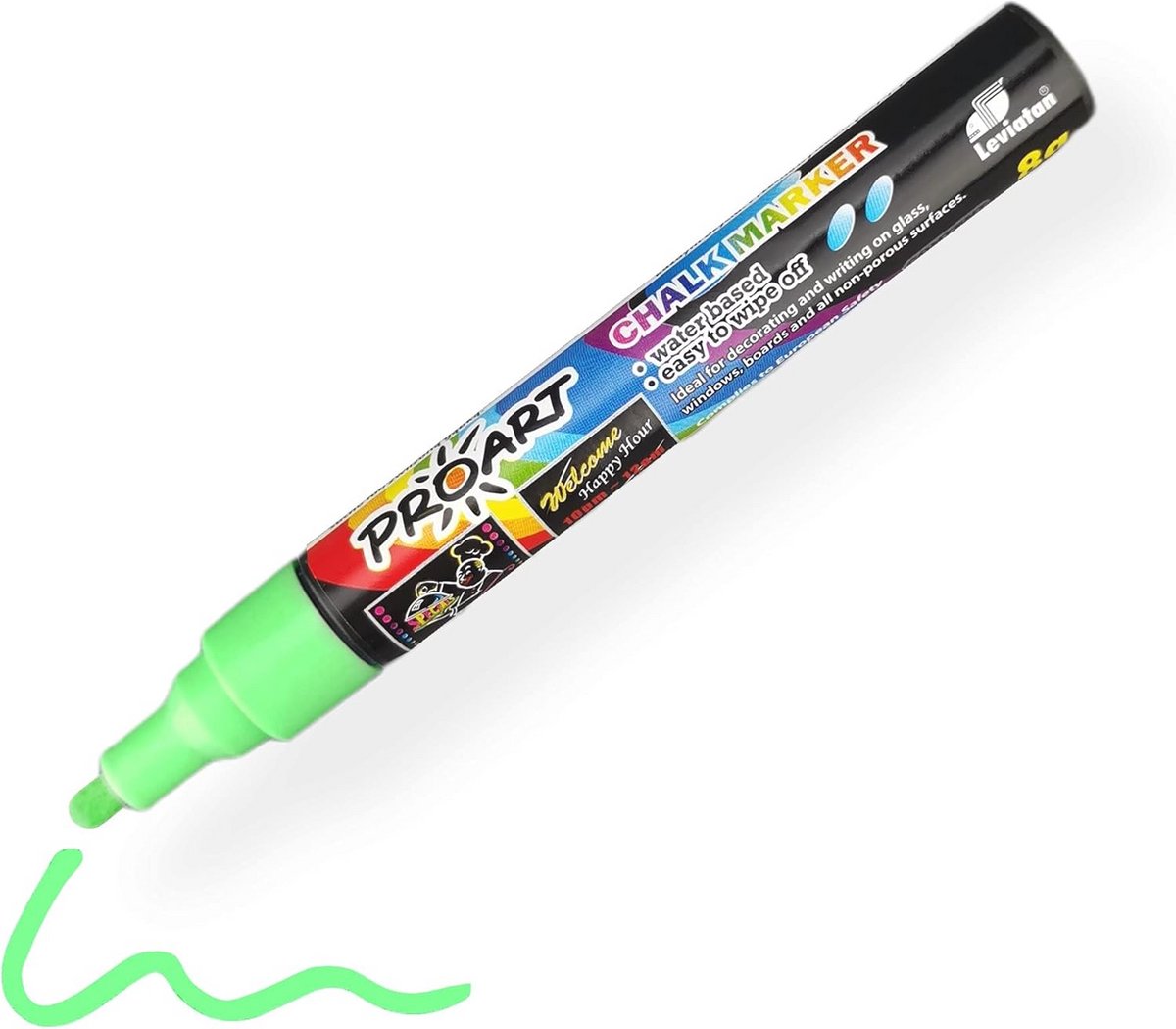 Krijtstiften voor schoolbord - Afwasbaar, Droog en Vochtig, Ronde Punt 2-3 mm - Groen