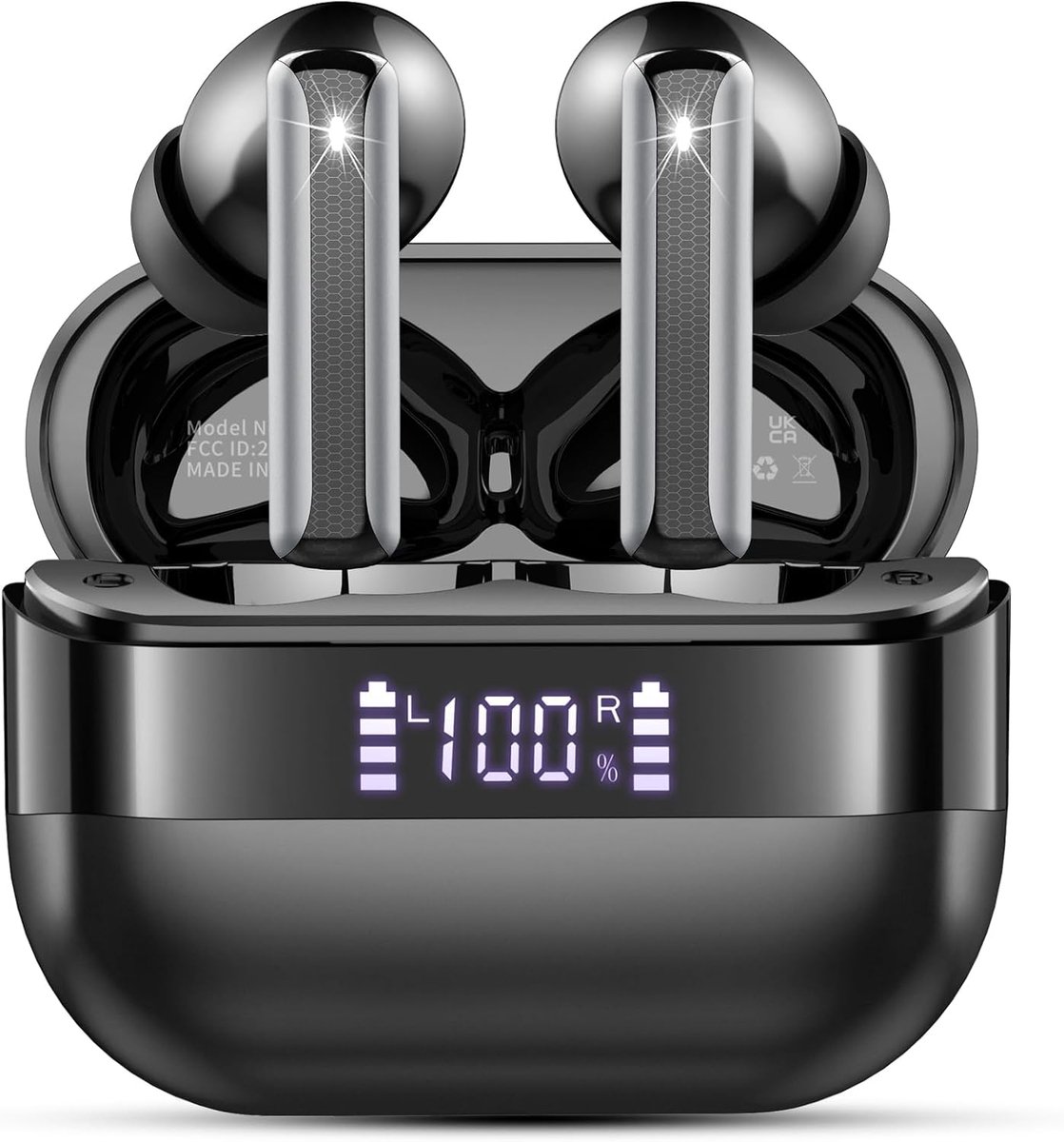 Draadloze oordopjes 2025 - Bluetooth 5.4 koptelefoon met Bass Stereo en Ruisonderdrukking