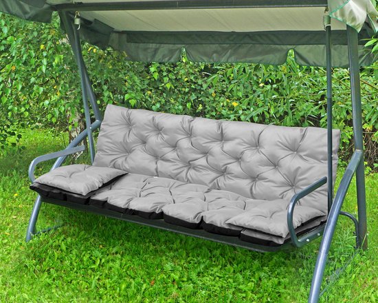 Waterdicht hangend eierstoelkussen 160 x 160 cm, zonbestendig vervangend kussen voor tuin- en schommelstoel, wasbaar terraszitkussen voor buiten balkon
