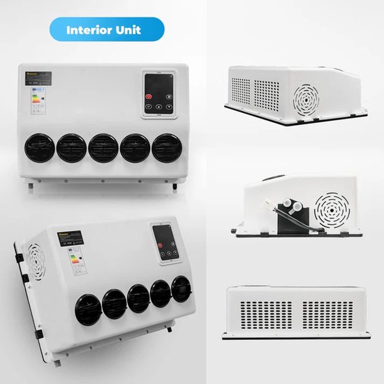 Air - 10 000 BTU - 150-500 m³/h - 1-3 kW - 12 V - Refroidissement efficace, avec télécommande, pour camping RV, camions, Bateaux