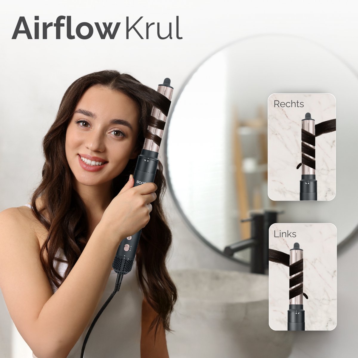 Soosia 6-in-1 Airstyler - Fohn & Krultang - Haardroger - Multistyler - Fohnborstel & Krulborstel - Hairwrap - Warmteborstel – Stijlborstel — afbeelding 4