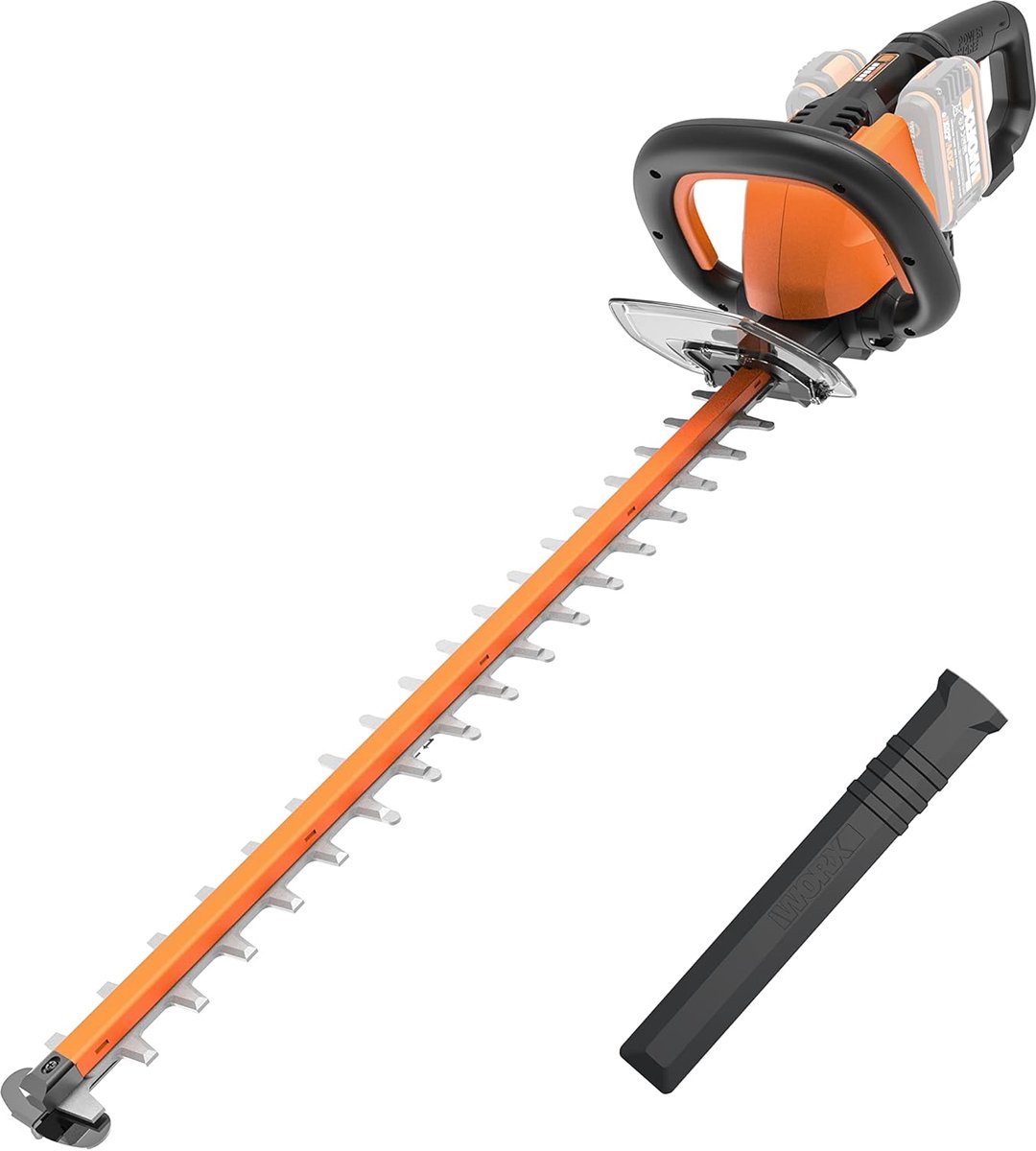 Elektrische Heggenschaar met Dubbele Snijmessen - 40V, Ideaal voor Vakkennis, Zwart/Zilver/Oranje