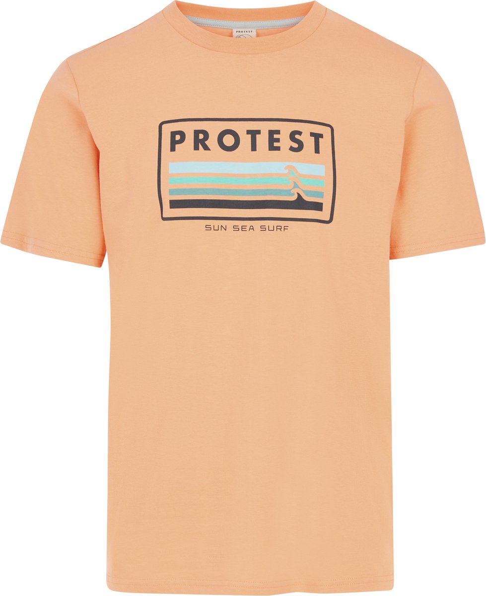 Protest Prtbarn – T shirt Heren – Korte mouwen – Ronde hals Oranje